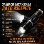 Джобен ръчен акумулаторен LED фенер зареждаща се батерия 18650 за къмпинг лов риболов палатка-6