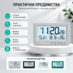 Светещ настолен електронен часовник с температура аларма календар големи цифри на батерии-3