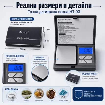 Точна дигитална везна 0.01g бижутерска кухненска за злато храна монети-2