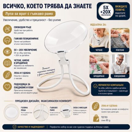 Професионална увеличителна лупа за врат за шиене на гоблени четене бродерия-2