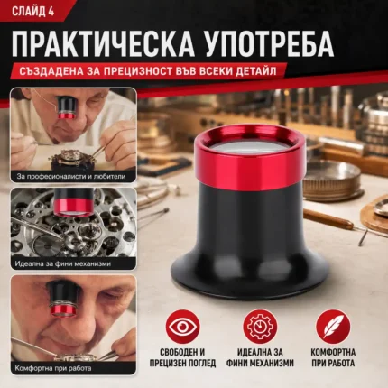 Часовникарска увеличителна мощна лупа за глава 15X око бижутери професионална-2