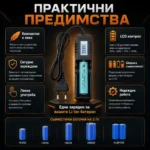 Умно и бързо зарядно устройство за литиеви батерии 18650 16340 14500 26650-4