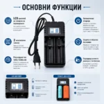 Универсално зарядно устройство за литиеви батерии 18650 16340 14500 26650 3.7V-2