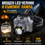 Челник с червена светлина, сензор, USB-C и Power Bank