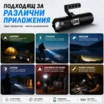Мощен далекобоен професионален LED лазерен прожектор тактически ръчен фенер за лов риболов къмпинг-7