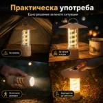Мощна акумулаторна къмпинг LED лампа преносимо осветление лед фенер риболов туризъм палатка аварии-2