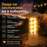 Мощна акумулаторна къмпинг LED лампа преносимо осветление лед фенер риболов туризъм палатка аварии-6