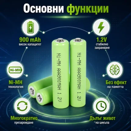 Акумулаторни батерии AAA за соларни лампи Rakieta AAA 900 mAh 1.2V играчки фенери презареждащи се-2