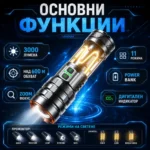 Мощен прожектор къмпинг лампа LED фенер USB зареждане за лов риболов къмпинг туризъм палатка-2