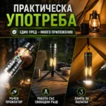 Мощен прожектор къмпинг лампа LED фенер USB зареждане за лов риболов къмпинг туризъм палатка-4