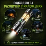 Мултифункционален LED прожектор с къмпинг лампа и Power Bank - Image 7