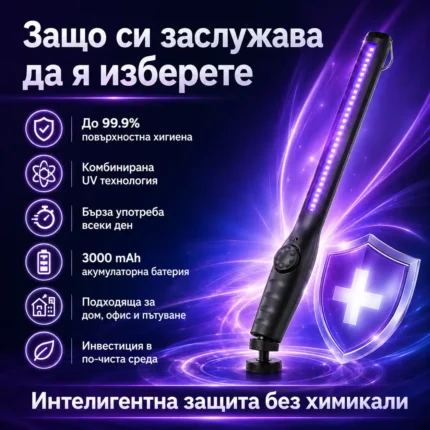 Мощна преносима UV LED лампа за стерилизация и дезинфекция за защита без химикали голям ув фенер-2
