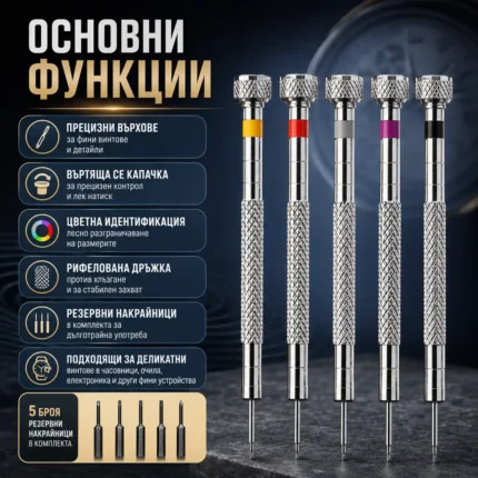 Професионални фини часовникарски отвертки с резервни върхове за смяна на батерии часовници ремонт-2