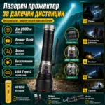 Професионален ръчен прожектор с димер, Zoom и Power Bank