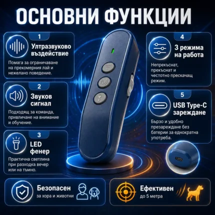 Нов преносим ултразвуков кучегон против агресивни кучета или за дресировка обучение самозащита-8