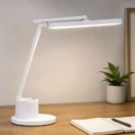 Мощна безжична LED настолна лампа за бюро 21W с тъч димер 3 светлини за учене четене деца-4