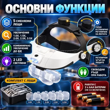 лупа за глава с лещи