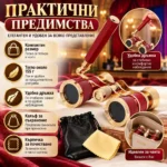театрален бинокъл в бордо и златисто
